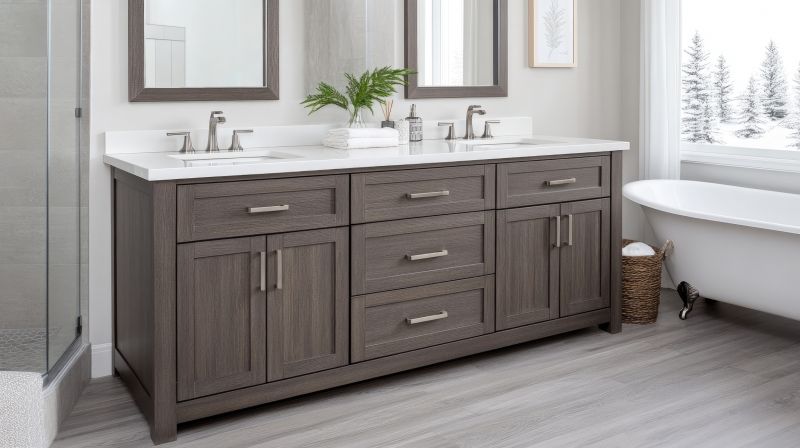 Floating vanity with double sinks